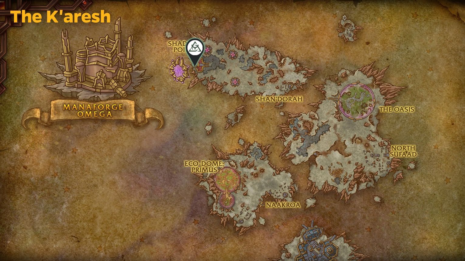 Manaforge Omega Entrance and Subregions