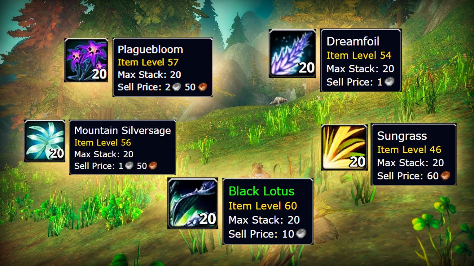 WoW Classic Herbalism Recipes Overview