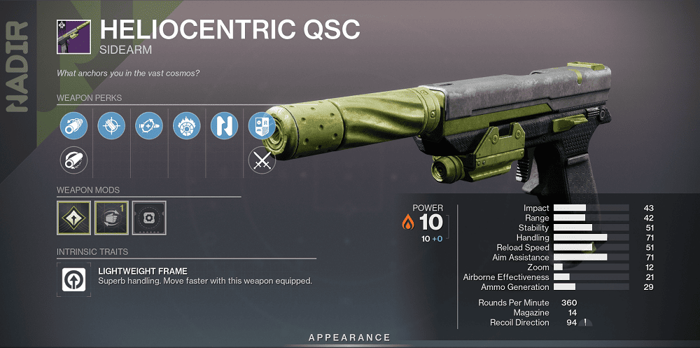 Heliocentric QSc