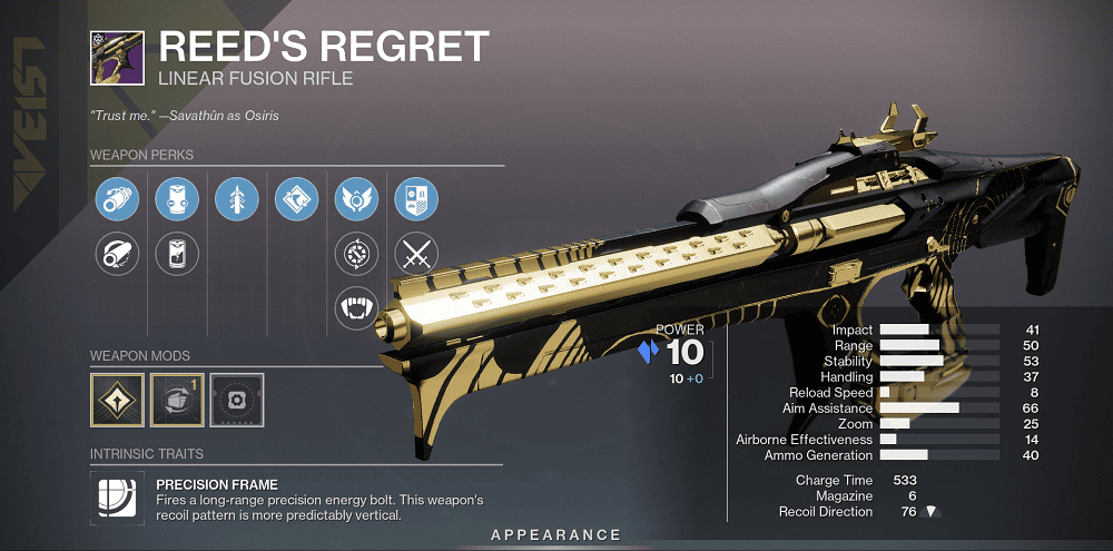 Reed's Regret
