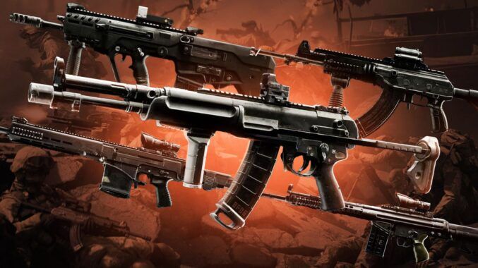 Best BF6 Redsec weapons list featuring top-tier guns from the Redsec faction, including LMGs, ARs, DMRs, and SMGs optimized for meta performance.