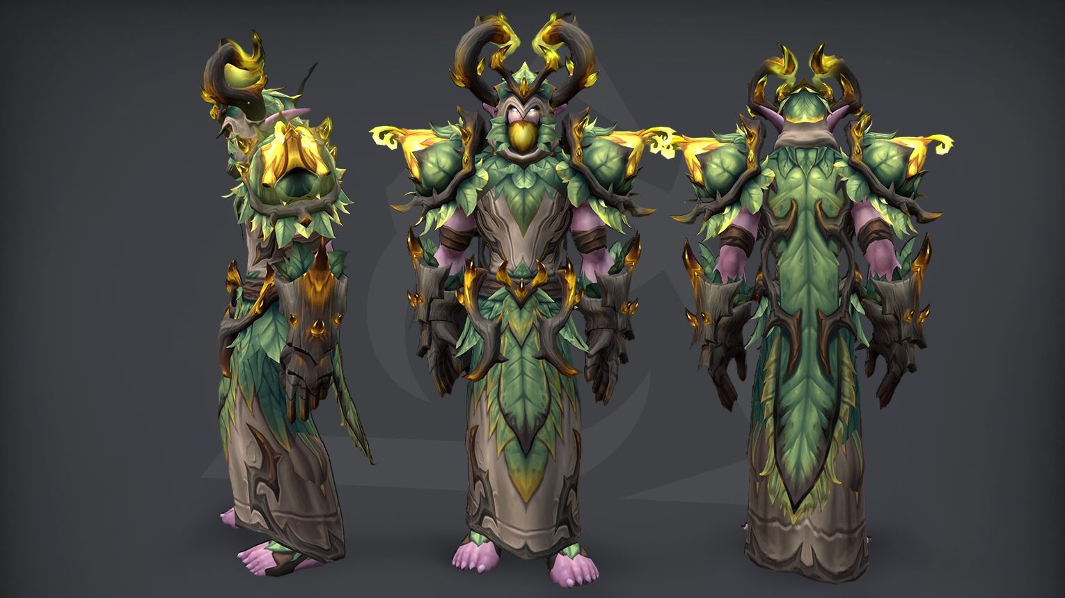 Druid tier set – Sprouts of the Luminous Bloom (Heroic) – glowing veins and brighter colors – WoW Midnight Season 1