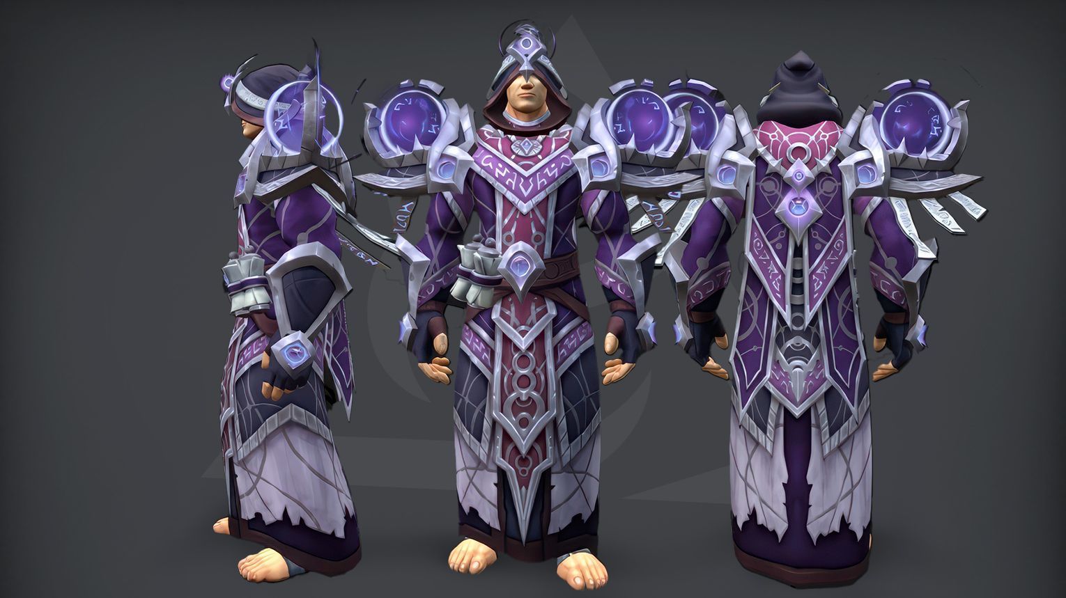 Mage tier set – Voidbreaker's Accordance (LFR) – pale violet tones with minimal glow – WoW Midnight Season 1