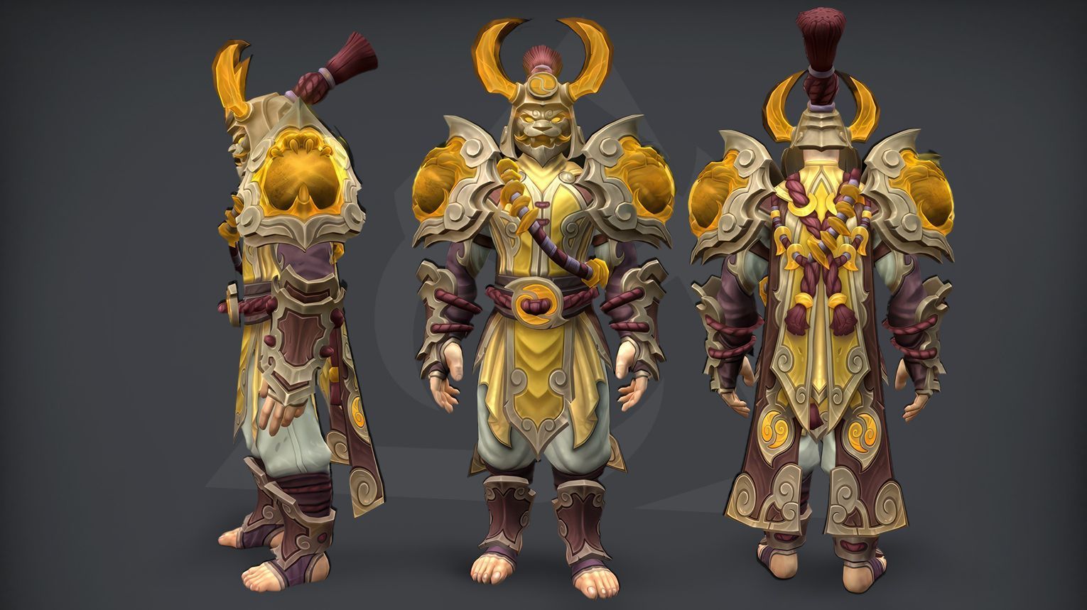 Monk tier set – Way of Ra‑den's Chosen (LFR) – muted blue tones with minimal glow – WoW Midnight Season 1