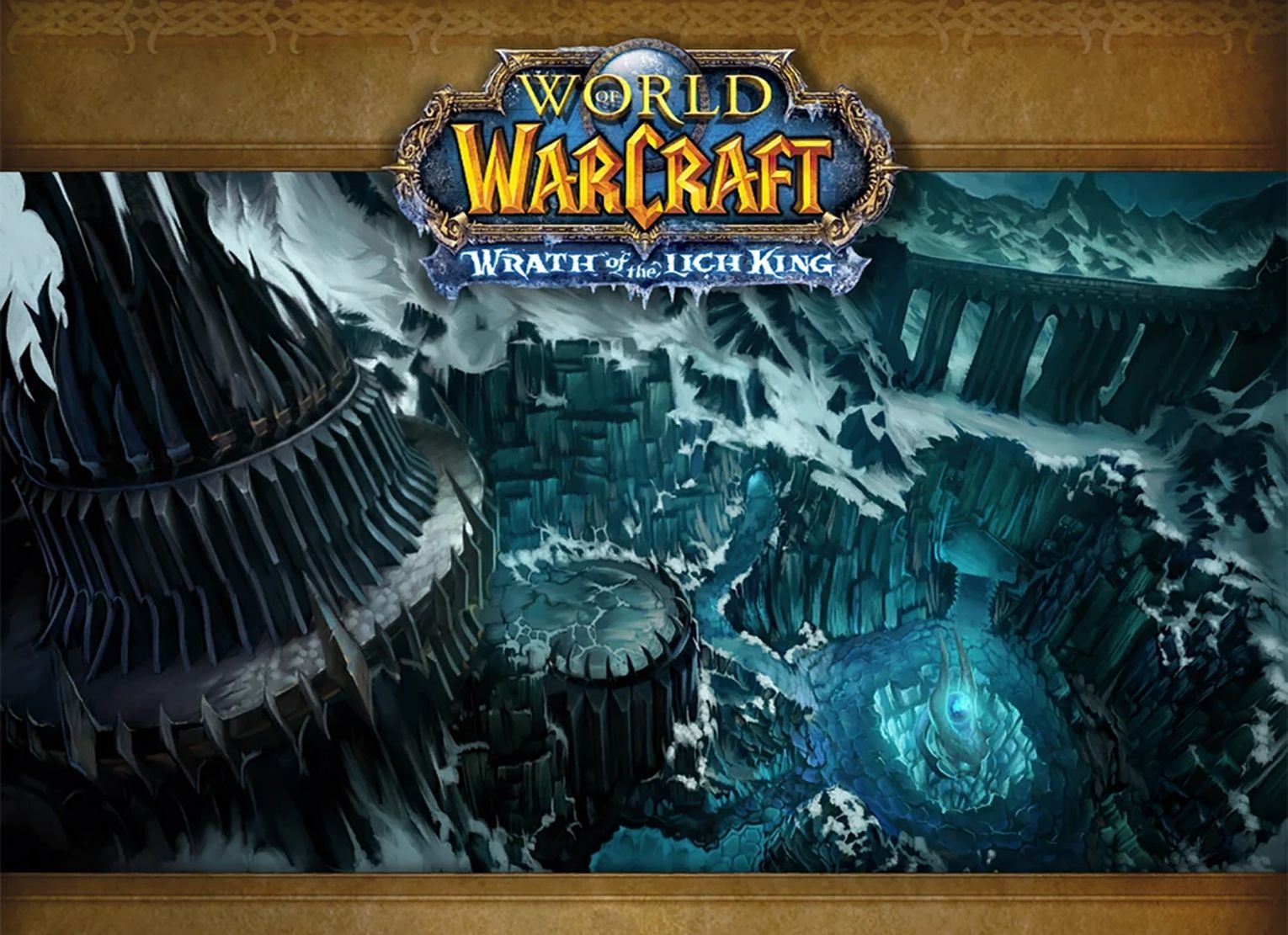 Pit of Saron loading screen – Icecrown dungeon art with Scourgelord Tyrannus – WoW Midnight Season 1