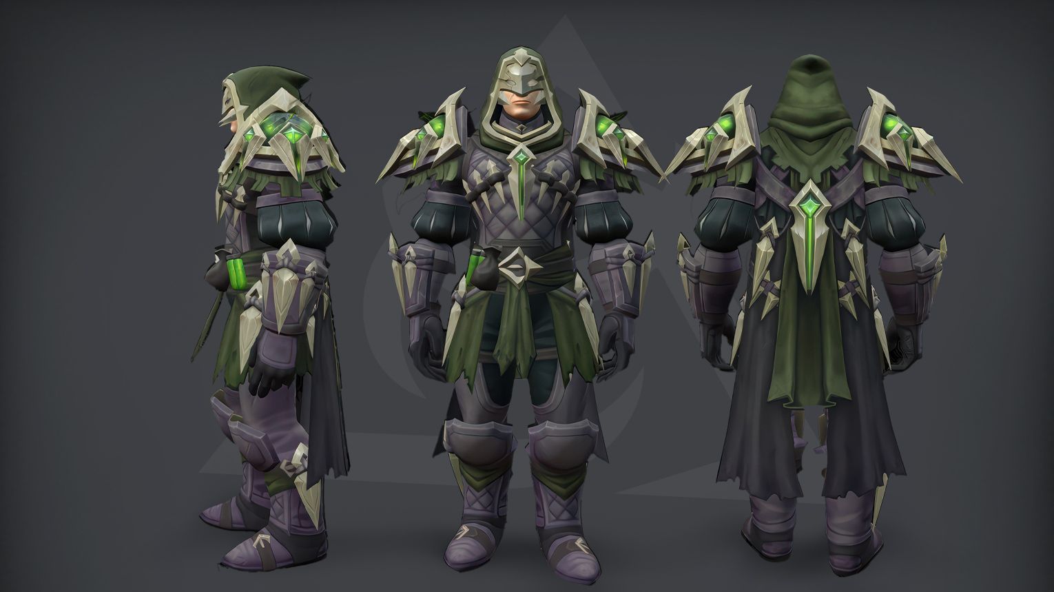 Rogue tier set – Motley of the Grim Jest (Heroic) – enhanced contrast and animated shadow accents – WoW Midnight Season 1