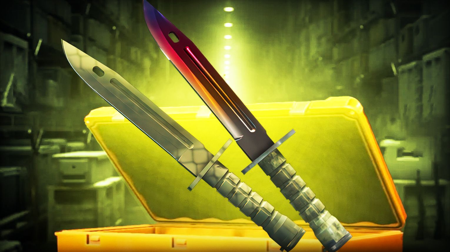 CS2 Bayonet knife – classic military bayonet shape, Vanilla, Fade, Doppler, Crimson Web, Case Hardened – Counter-Strike 2