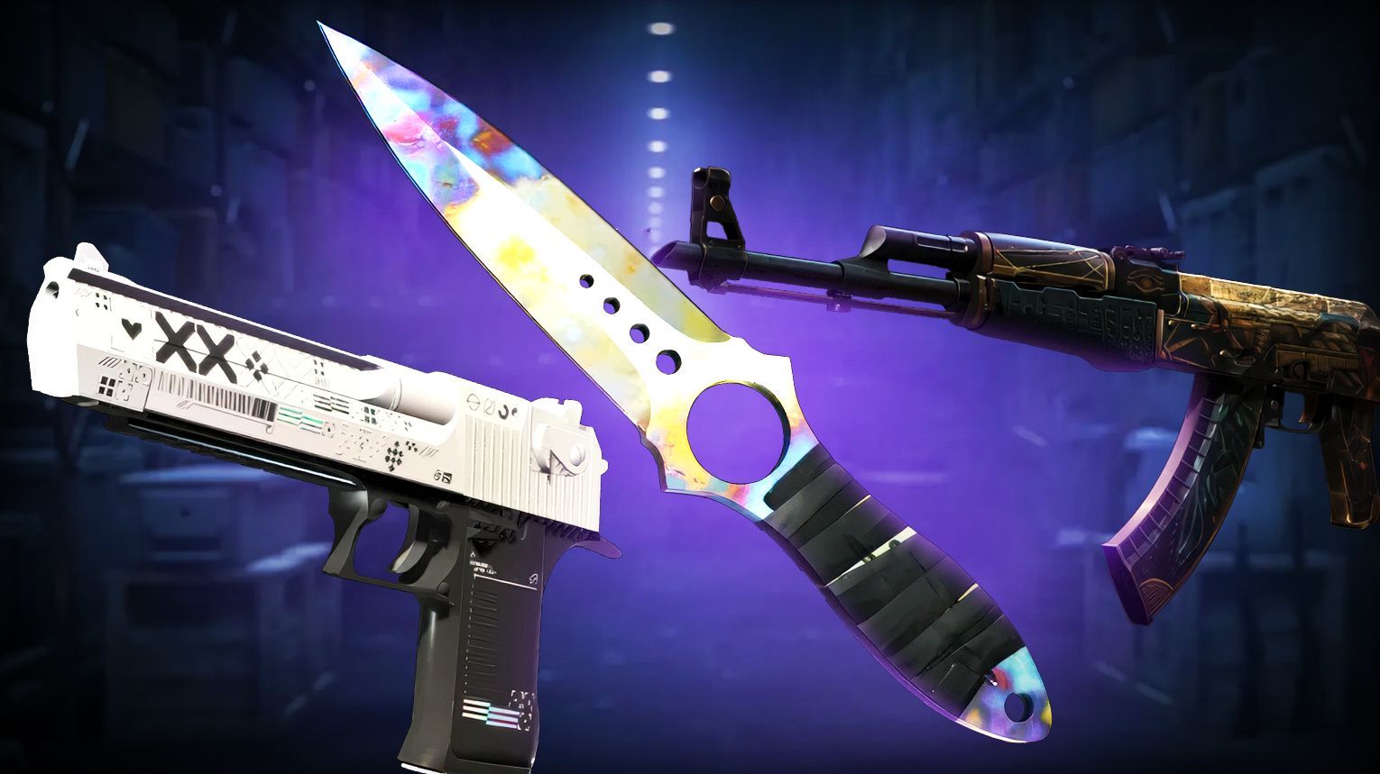 Fracture Case – Desert Eagle Printstream, AK-47 Legion of Anubis, and four knife models – CS2