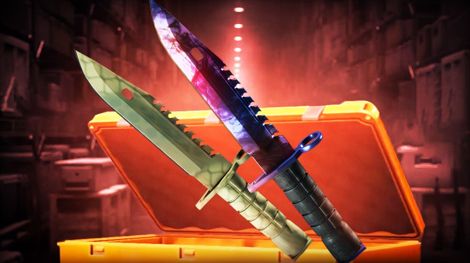 CS2 M9 Bayonet knife – military-style blade, classic finishes, Vanilla, Fade, Doppler, Crimson Web, Marble Fade – Counter-Strike 2