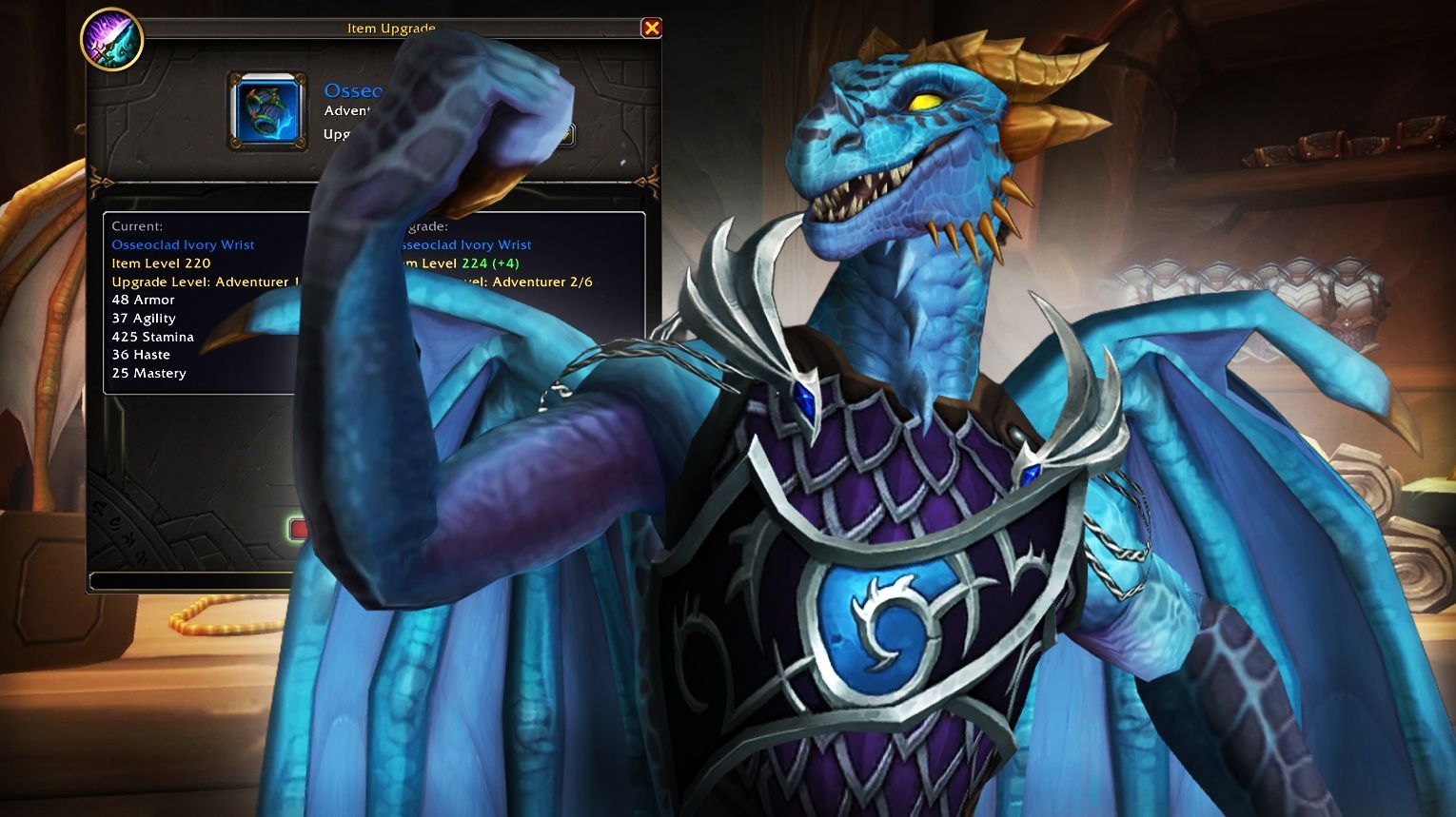 Dawncrest exchange system — trade lower-tier crests for higher ones at Vaskarn in Silvermoon City.