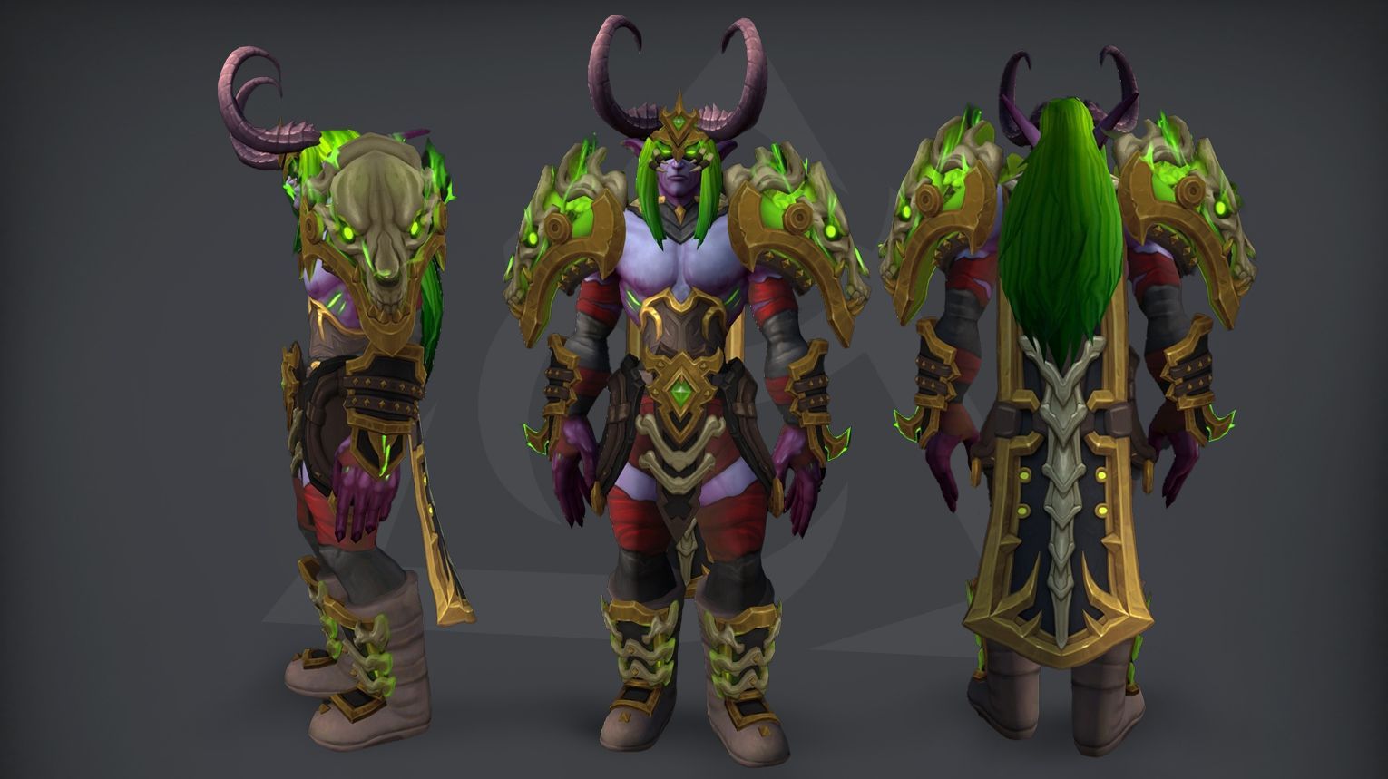 WoW Midnight Season 2 Demon Hunter tier set guide cover: Havoc, Vengeance, and Devourer 2-piece and 4-piece set bonuses from the Venomous Abyss raid. Serpent-themed Abyssal Doomhound's Pursuit armor with poison and troll motifs.