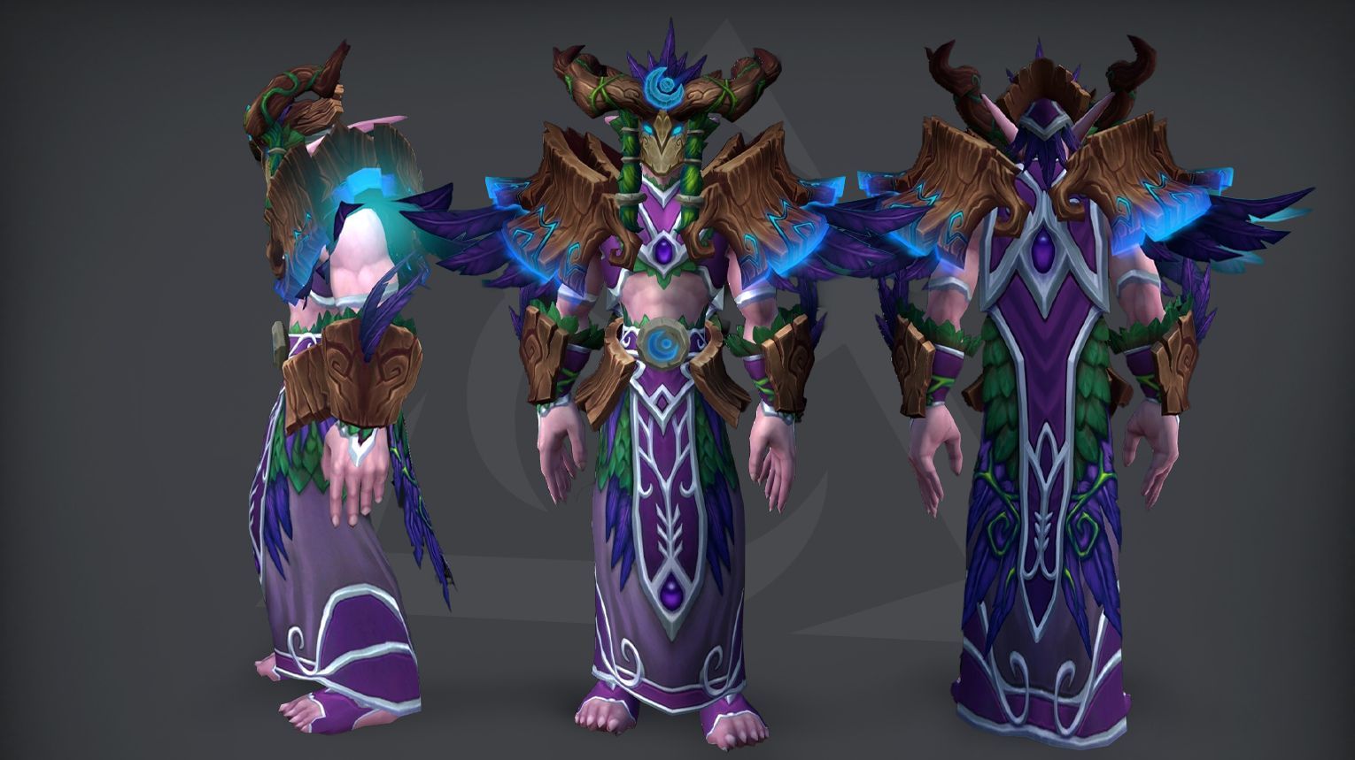 WoW Midnight Season 2 Druid tier set guide cover: Balance, Feral, Guardian, and Restoration 2-piece and 4-piece set bonuses from the Venomous Abyss raid. Serpent-themed Garb of the Untamed armor with poison and nature-infused troll motifs.