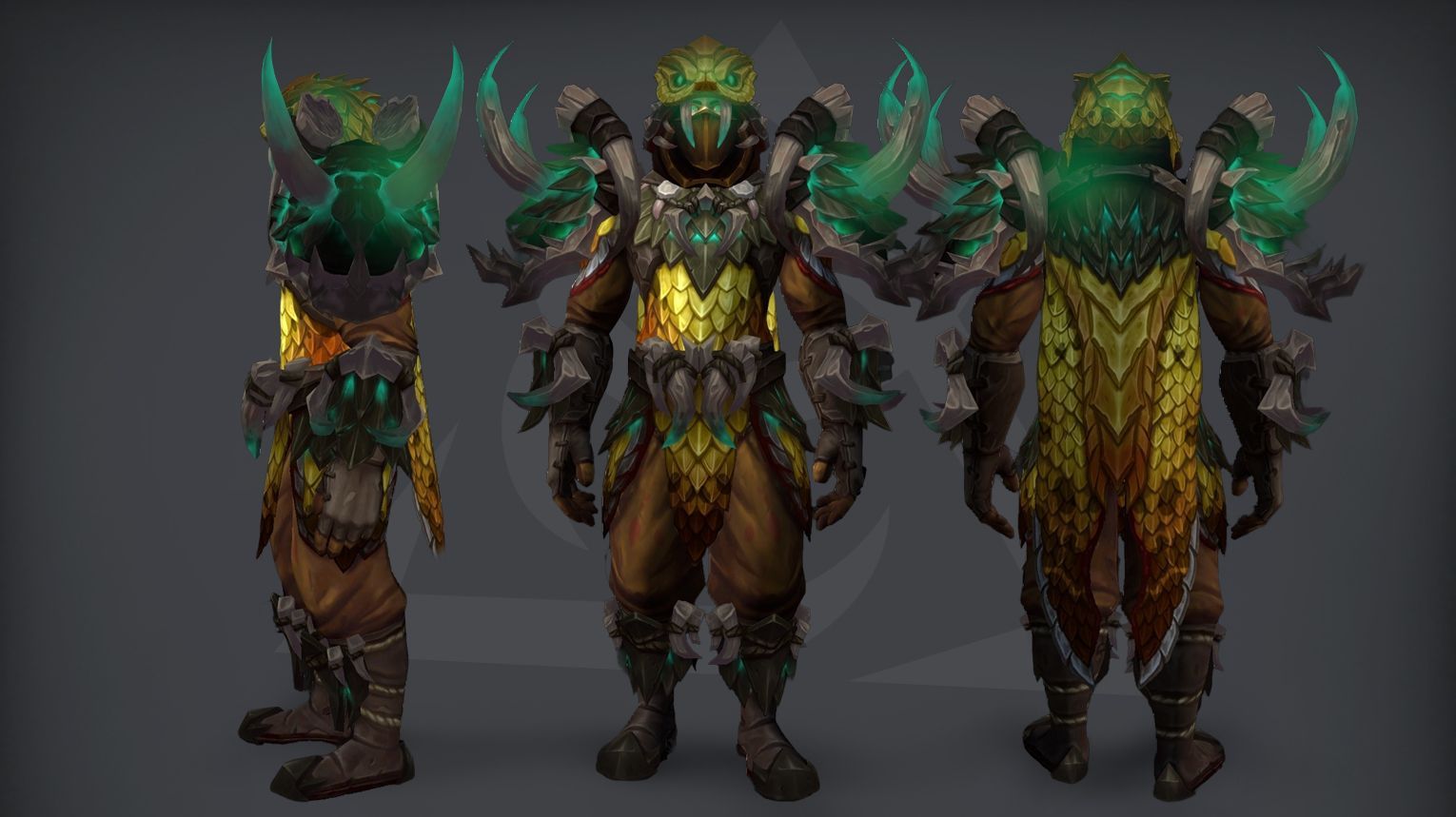 WoW Midnight Season 2 Hunter tier set guide cover: Beast Mastery, Marksmanship, and Survival 2-piece and 4-piece set bonuses from the Venomous Abyss raid. Serpent-themed Skulking Viper's Ambush armor with poison and troll motifs.