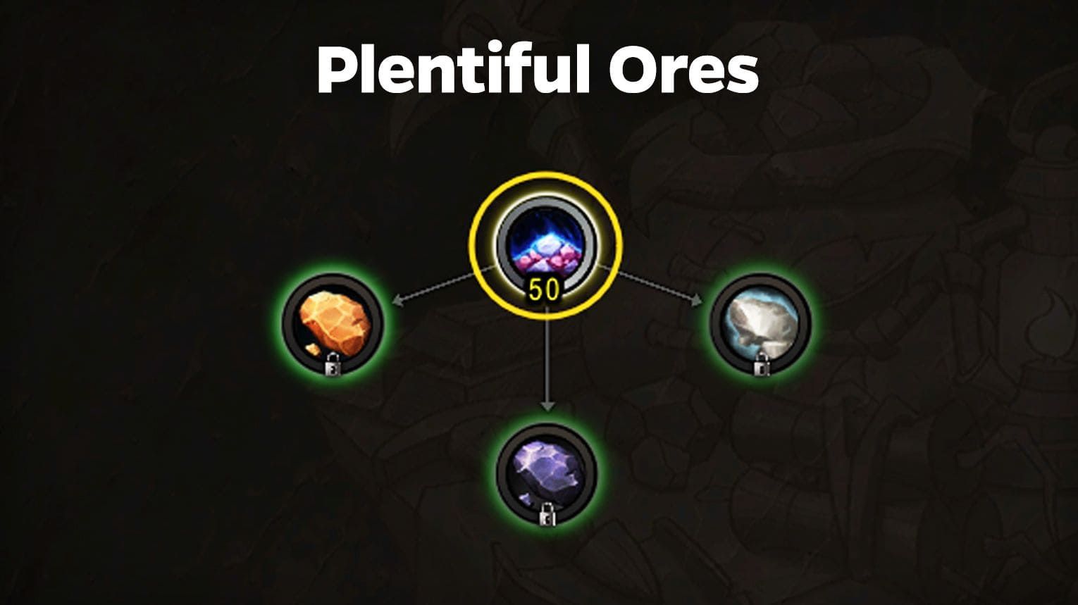 Mining specialization order — Meticulous Mining, Plentiful Ores, Refulgent Copper, and Overload for WoW Midnight.