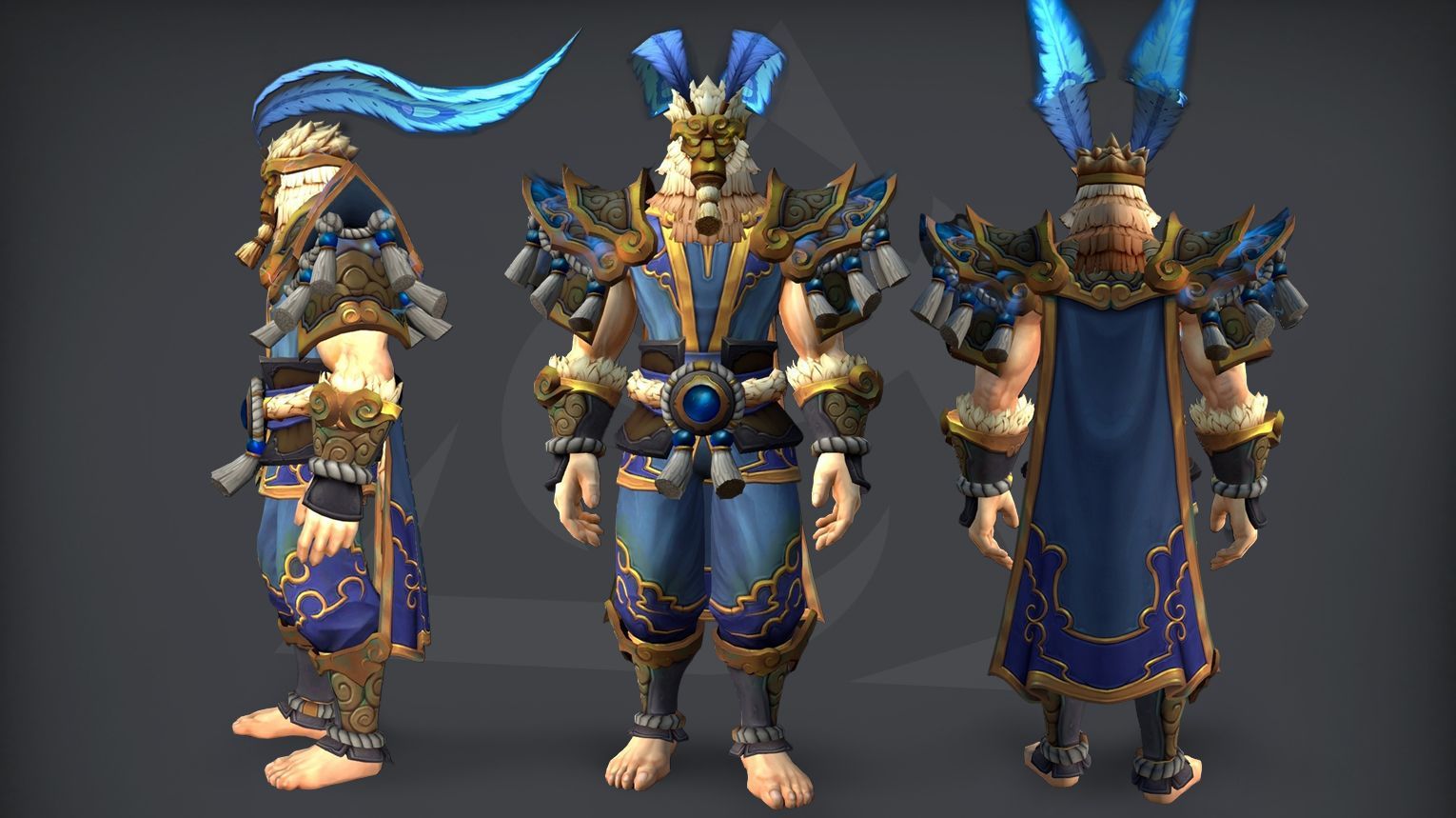 WoW Midnight Season 2 Monk tier set guide cover: Brewmaster, Mistweaver, and Windwalker 2-piece and 4-piece set bonuses from the Venomous Abyss raid. Monkey King-themed armor with serpent and troll motifs.