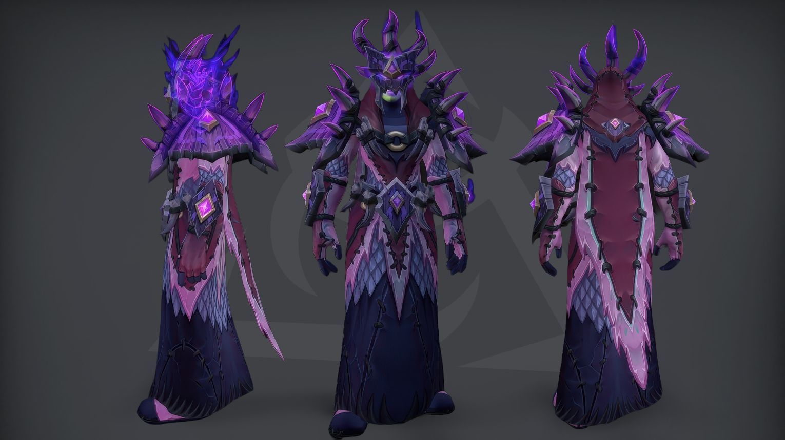 Shaman PvP tier set from Midnight Season 2 — mail armor with jagged wolf motifs, smoldering volcanic cracks, and elemental storm-charged accents. Shoulder plates are forged like wolf heads with glowing ember eyes. The set is available in Elite (1800 rating) and Gladiator (50 wins at 2300 rating in 3v3) variants. Background features a moonlit arena with thunderous storm clouds and crackling lightning.