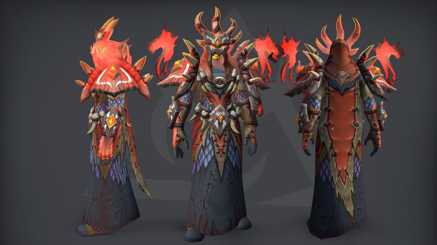 WoW Midnight Season 2 Shaman tier set guide cover: Elemental, Enhancement, and Restoration 2-piece and 4-piece set bonuses from the Venomous Abyss raid. Ophidian Oracle's Prophecy mail armor with spectral sea-serpent spirits, icy-blue scaled robe, horned helm, and serpent-troll motifs.