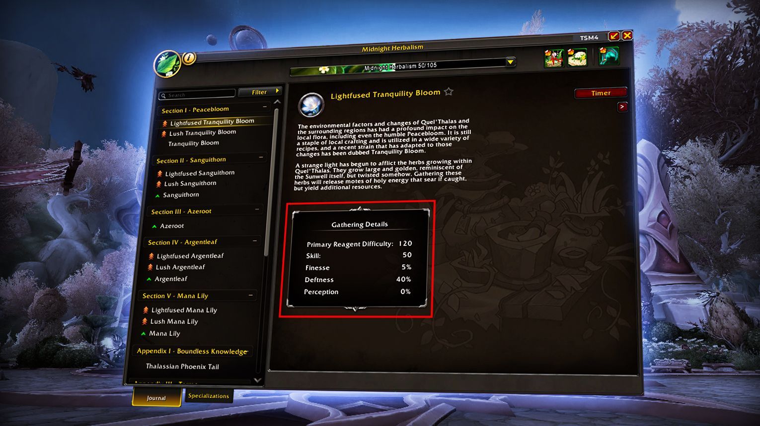 The three gathering stats — Finesse, Deftness, and Perception — and how they affect your Eversong Woods farming efficiency in Midnight.