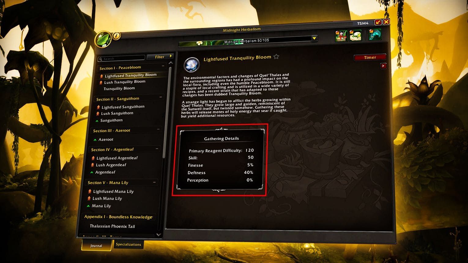 The three gathering stats — Finesse, Deftness, and Perception — and how they affect your farming efficiency in Midnight.