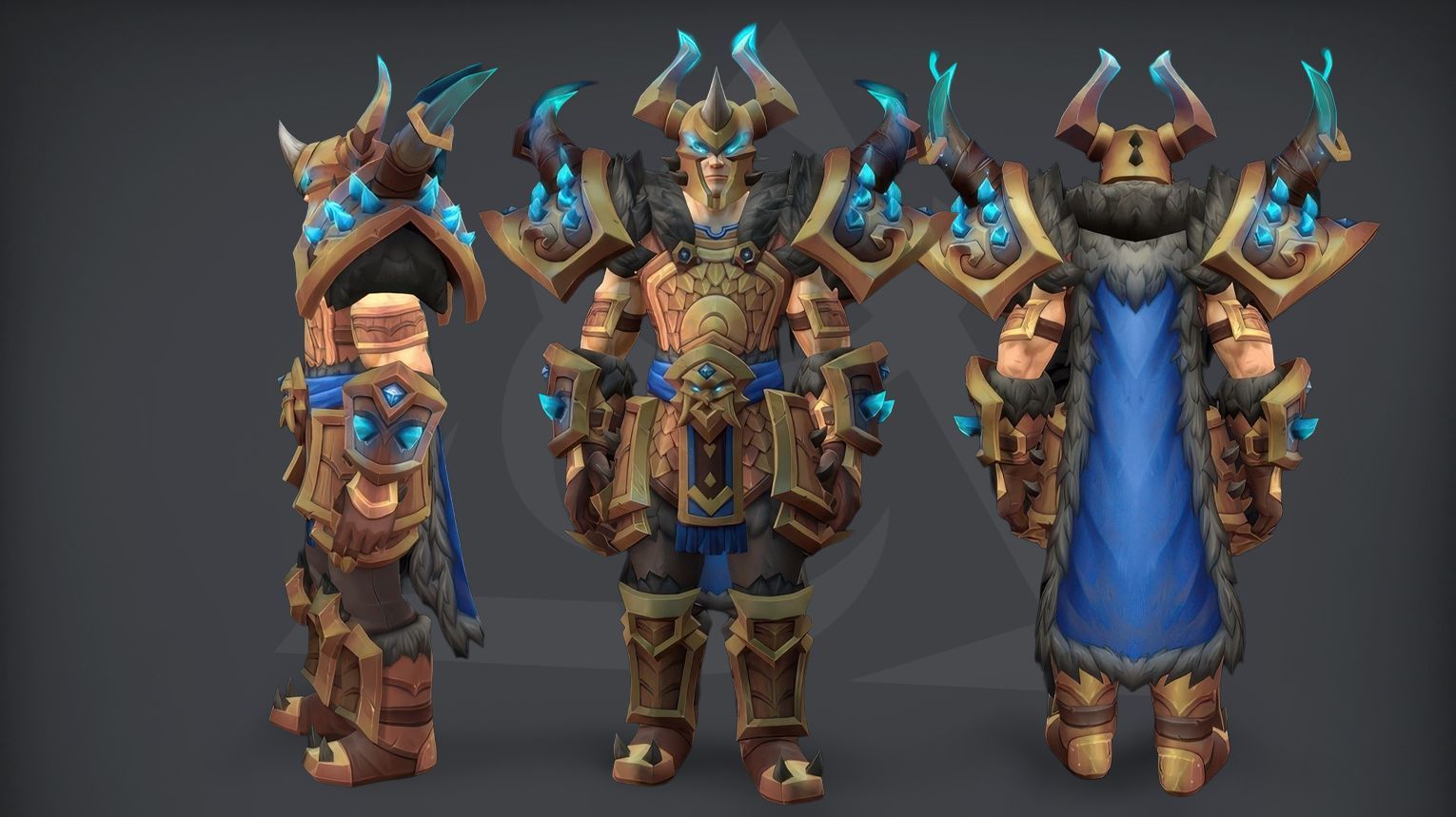 Warrior PvP tier set from Midnight Season 2 — heavy, battle‑scarred plate armor with jagged, fang‑like shoulder plates, a horned helm, and crimson‑tinged metal accents. The set is available in Elite (1800 rating) and Gladiator (50 wins at 2300 rating in 3v3) variants. Background features a moonlit arena with shattered shields and blazing war banners.