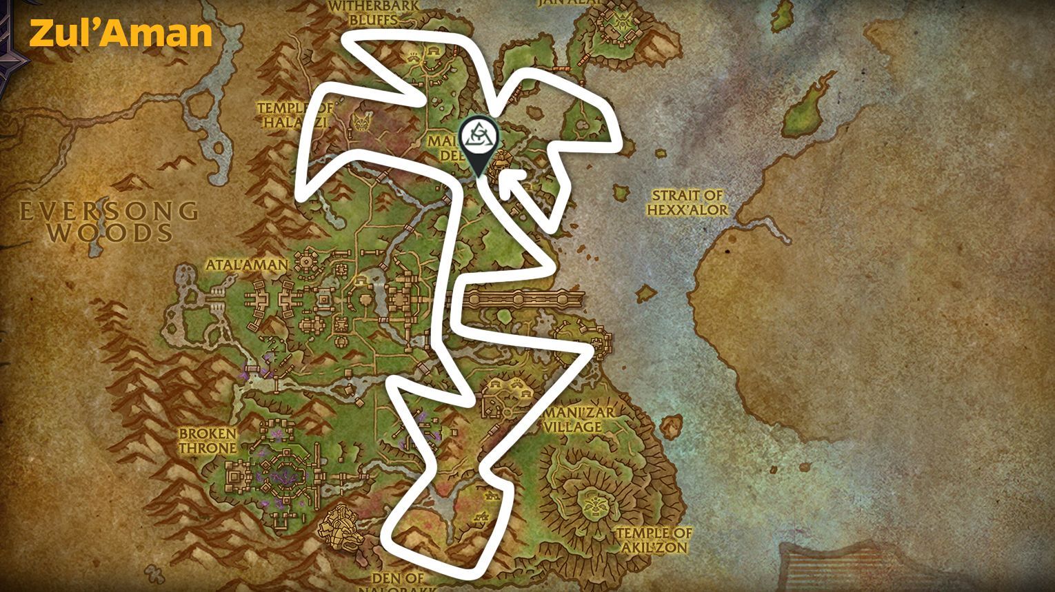 Zul'Aman dual gathering guide — mining, herbalism, and skinning routes in WoW Midnight.