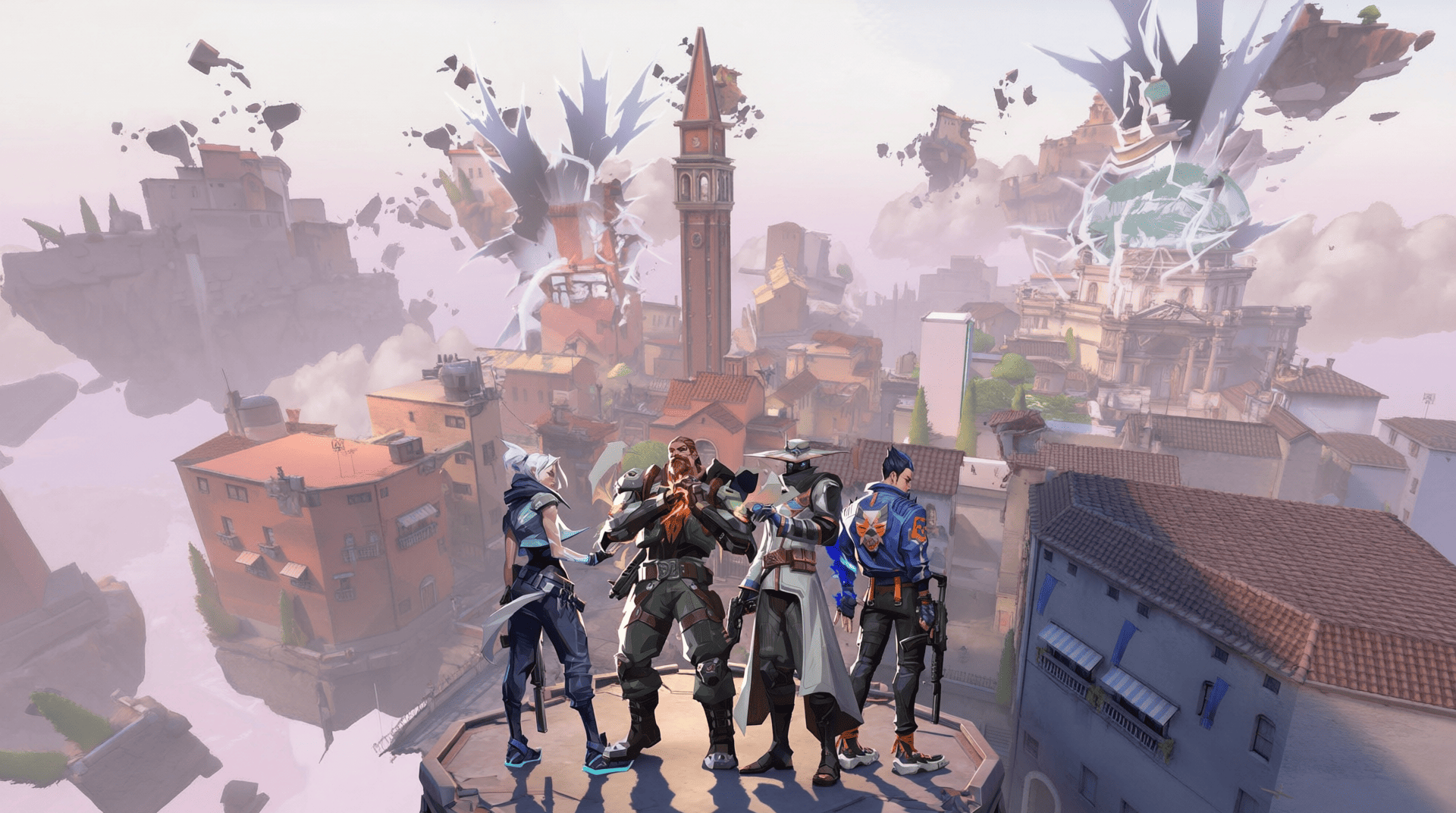 Valorant Ascent agents Sova, Killjoy, Omen, Jett, and KAY/O