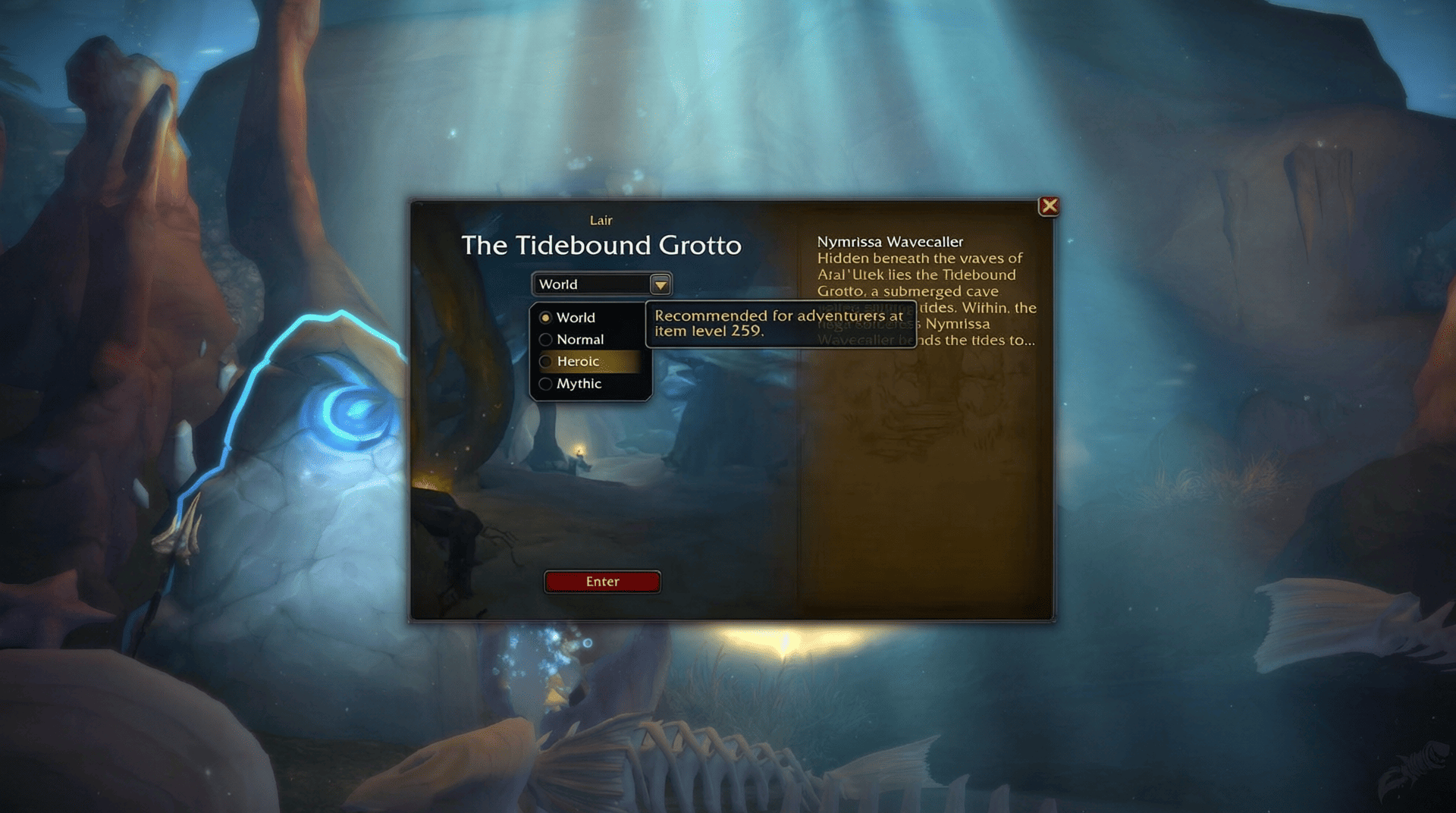 Item Levels by Difficulty in The Tidebound Grotto